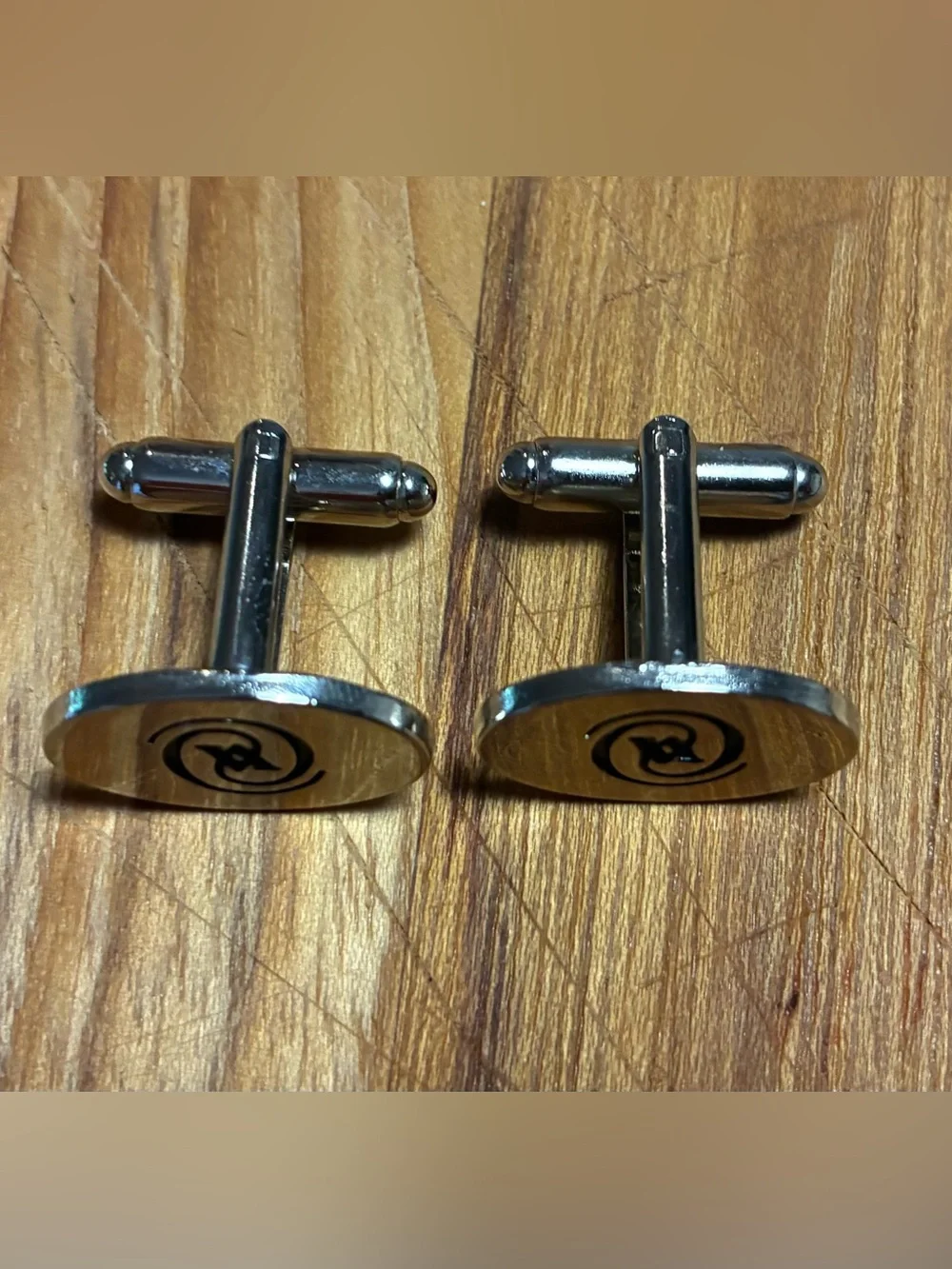 Vintage Turkish Silver Tone Monogram Cufflinks Men’s Formal Accessories